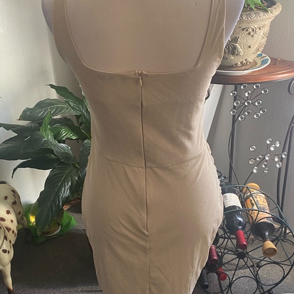 TFNC Gathered Tan Mini Dress - Picture 3 of 3